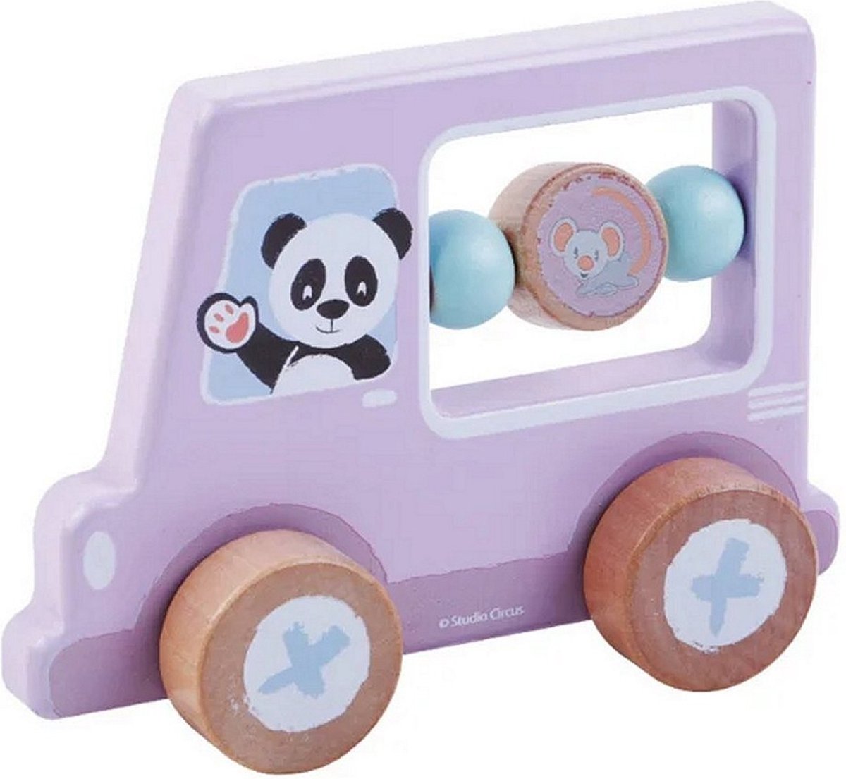 Studio Circus Houten Activiteitenauto Panda Paars