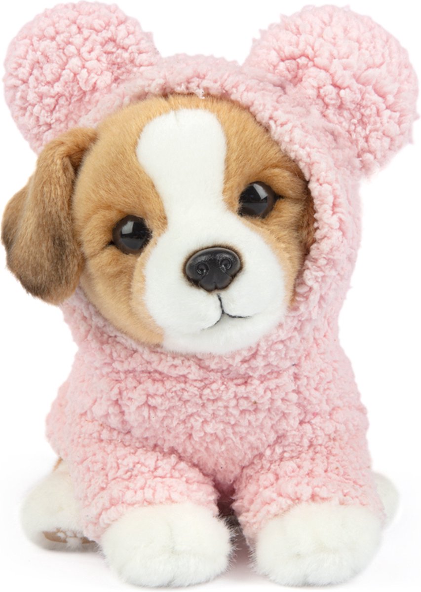 Studio Pets Knuffels - Jack Russel Jacky 23cm met roze truitje - Speelgoed Pluche