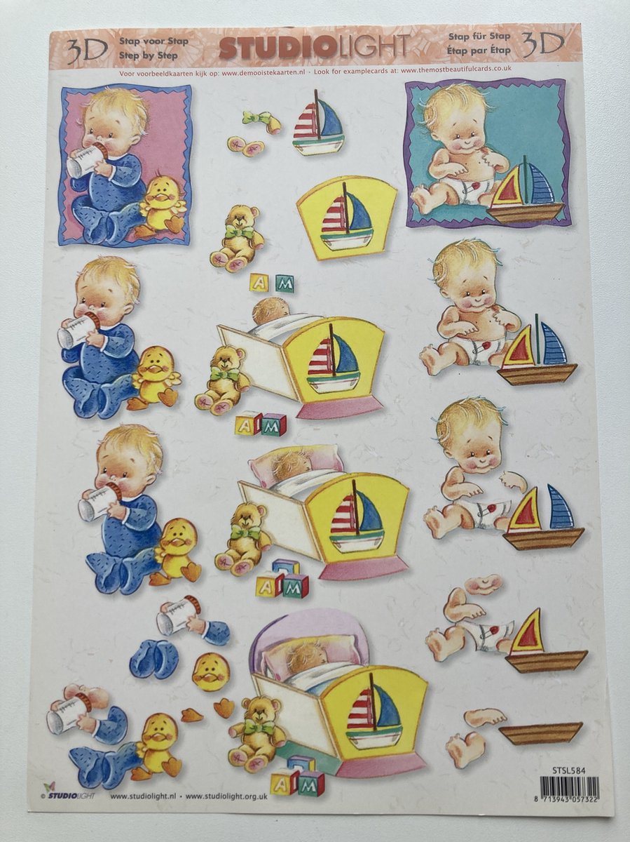 1x 3D knipvel StudioLight Baby Jongen Blauw