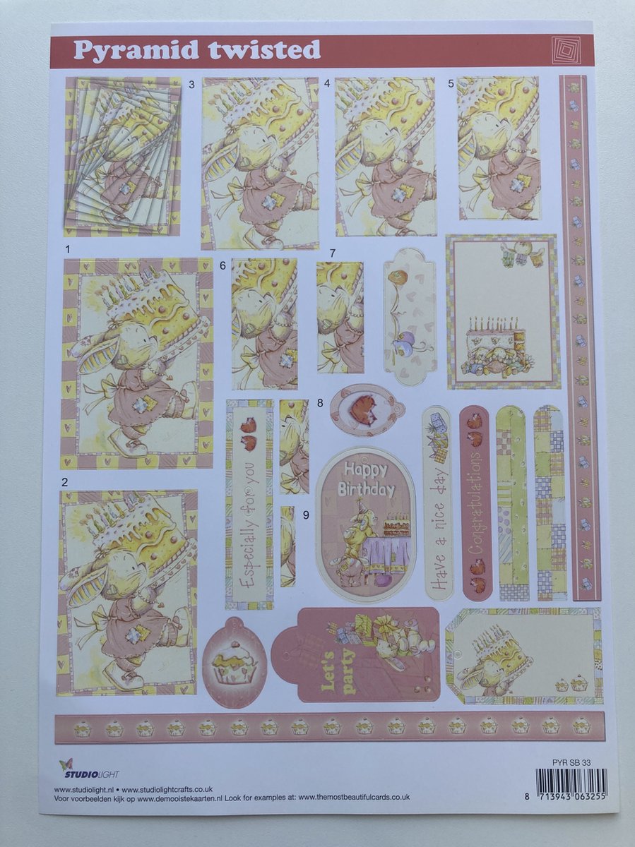 1x 3D uitdrukvel (knipvel) - verjaardag - Happy Birthday