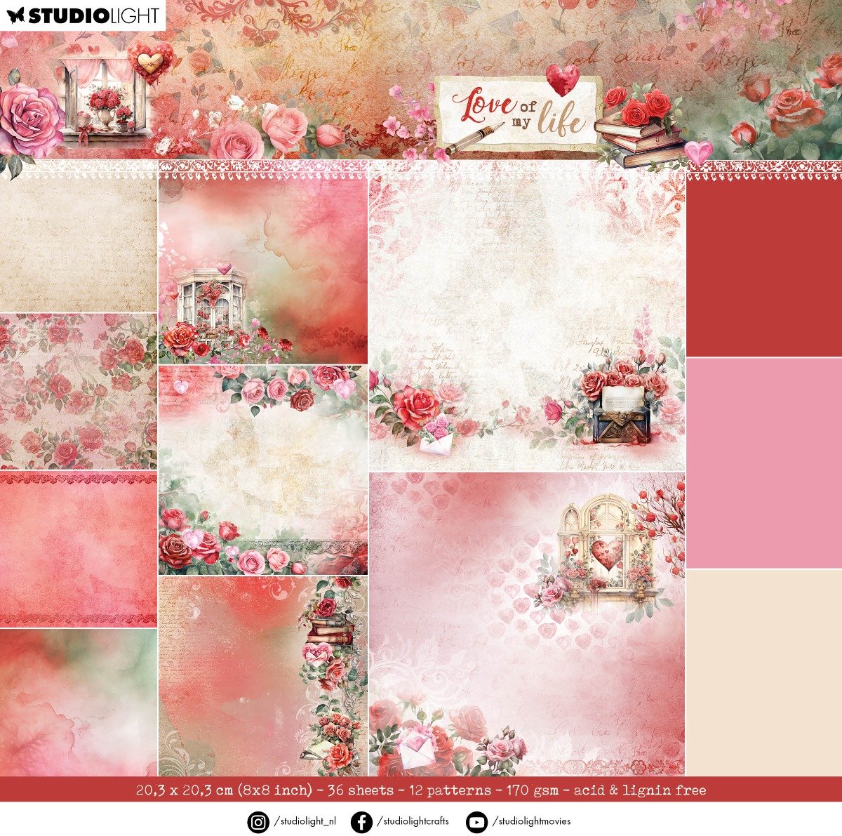 SL Design paper pad Backgrounds Love of my life nr.274