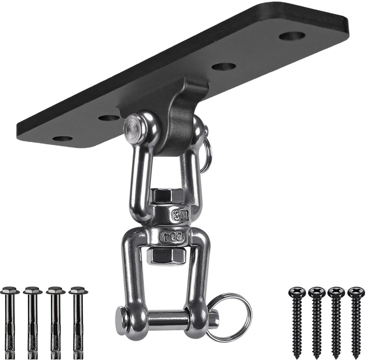  ® Robuuste plafondbevestiging voor bokszakken tot 200 kg met eenvoudige installatie, Zwart