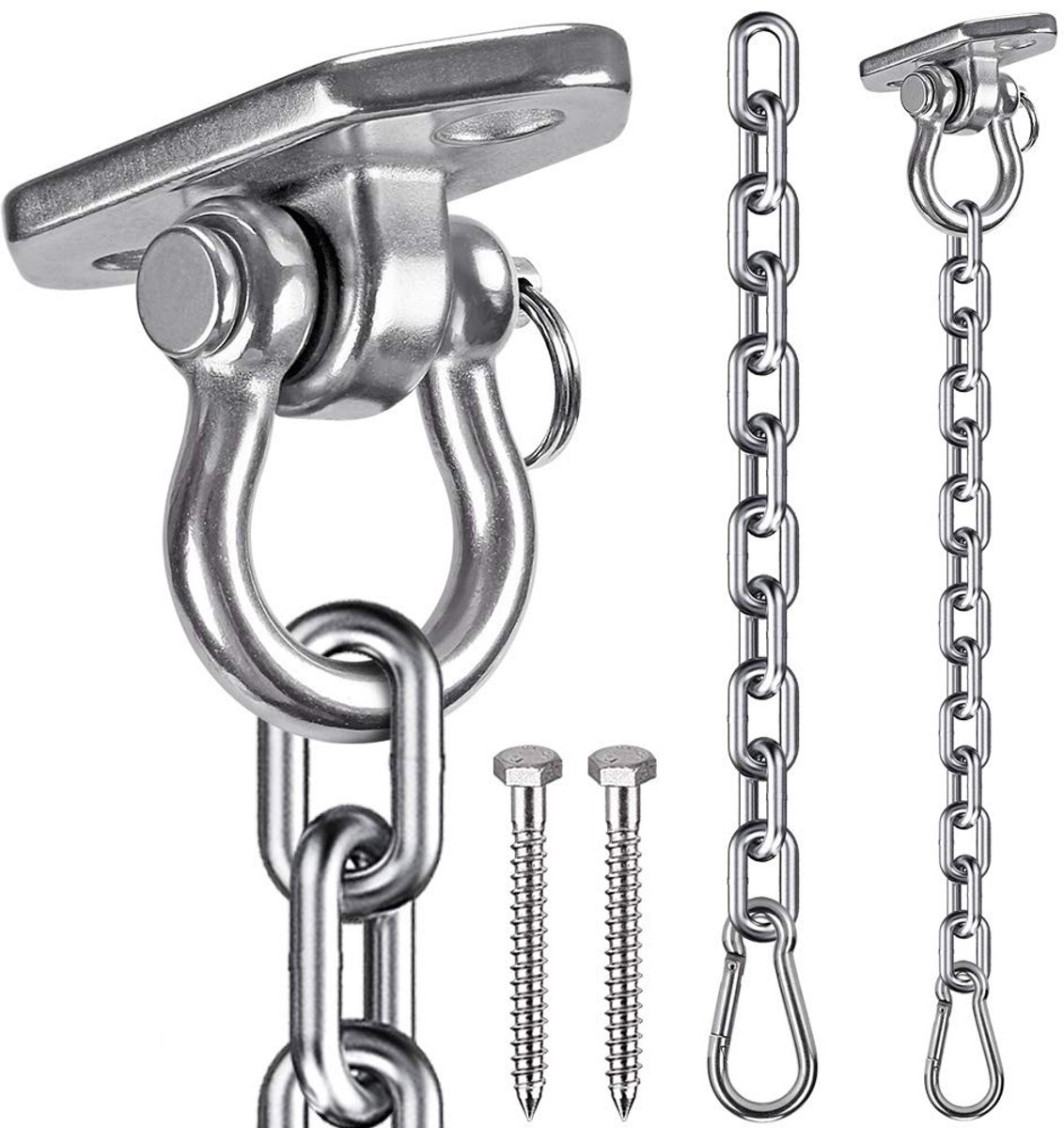  ® Roestvrijstalen plafondhaak met verstelbare ketting voor schommels en hangstoelen