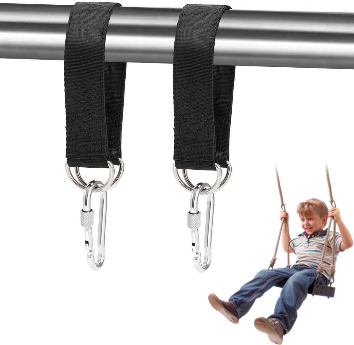  ® Set van 2 Bevestigingsriemen voor Schommel en Hangmat Binnen en Buiten