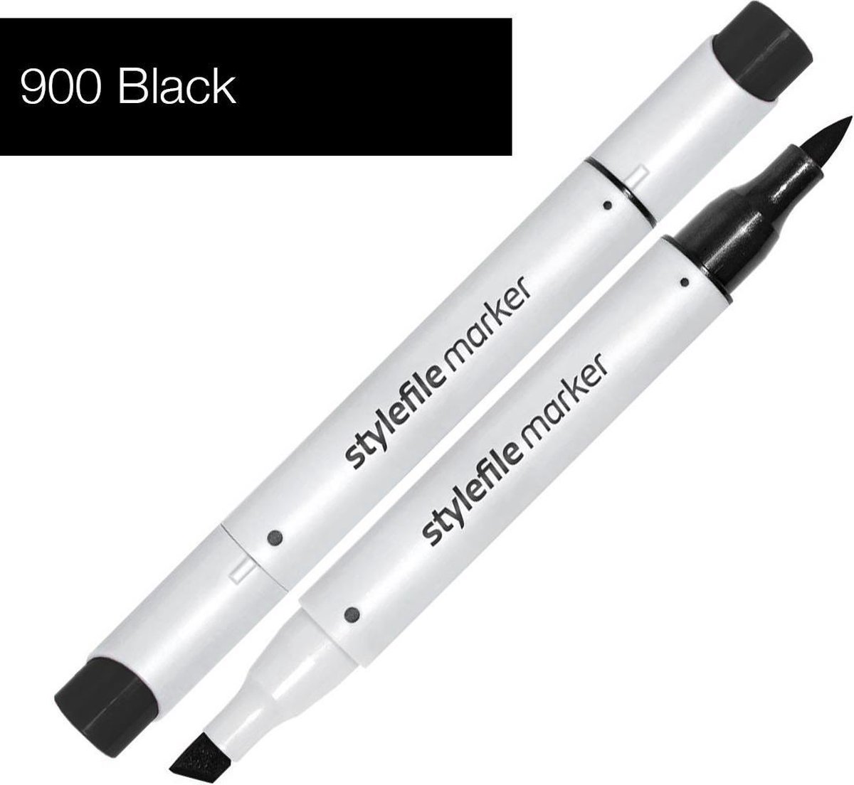 Stylefile Marker Brush - Black - Hoge kwaliteit twin tip marker met brushpunt