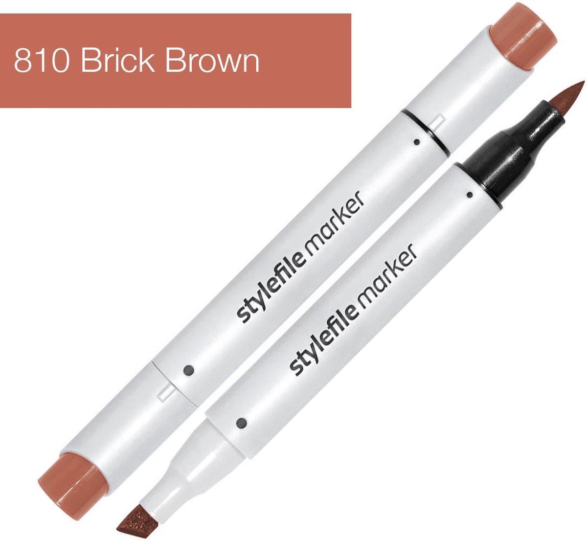 Stylefile Marker Brush - Brick Brown - Hoge kwaliteit twin tip marker met brushpunt