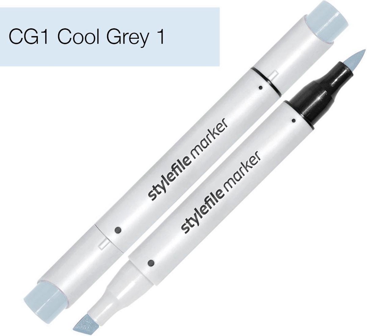 Stylefile Marker Brush - Cool Grey 1 - Hoge kwaliteit twin tip marker met brushpunt