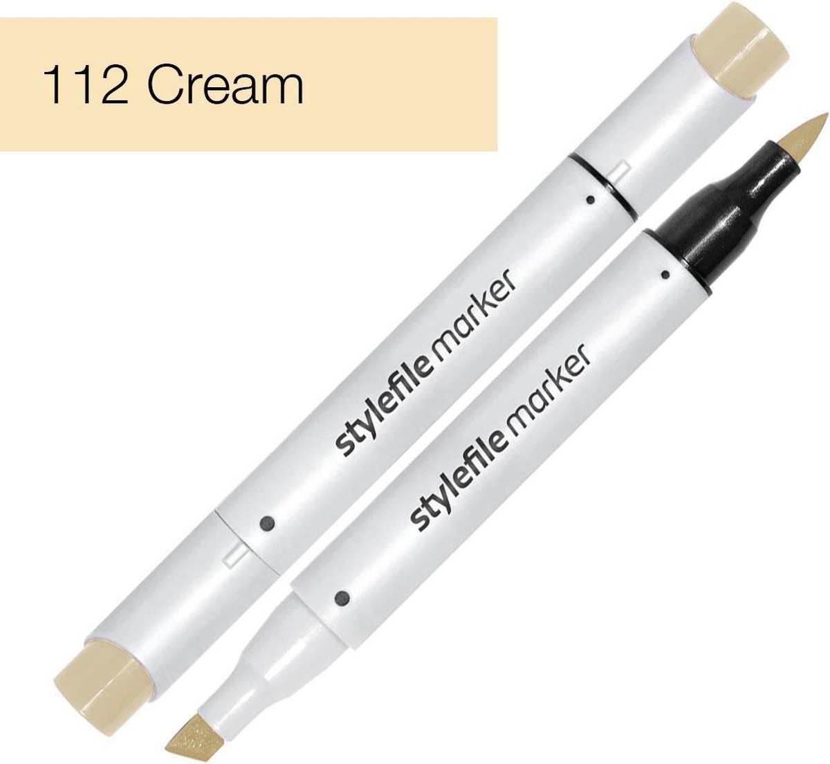 Stylefile Marker Brush - Cream - Deze hoge kwaliteit twin tip brushmarker