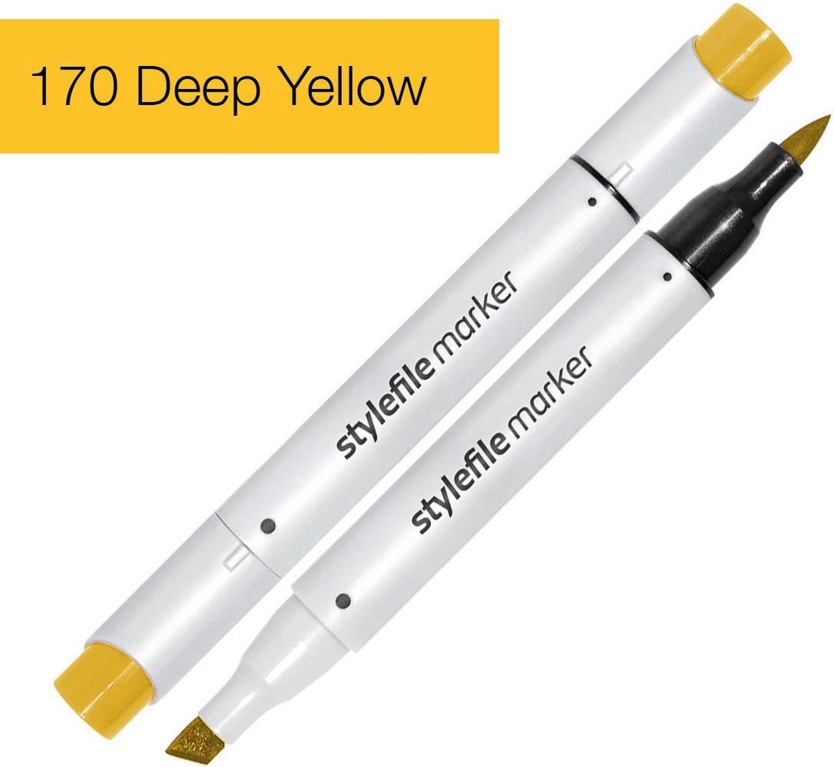 Stylefile Marker Brush - Deep Yellow - Hoge kwaliteit twin tip marker met brushpunt