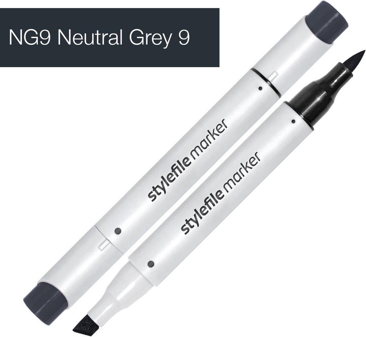 Stylefile Marker Brush - Neutral Grey 9 - Hoge kwaliteit twin tip marker met brushpunt