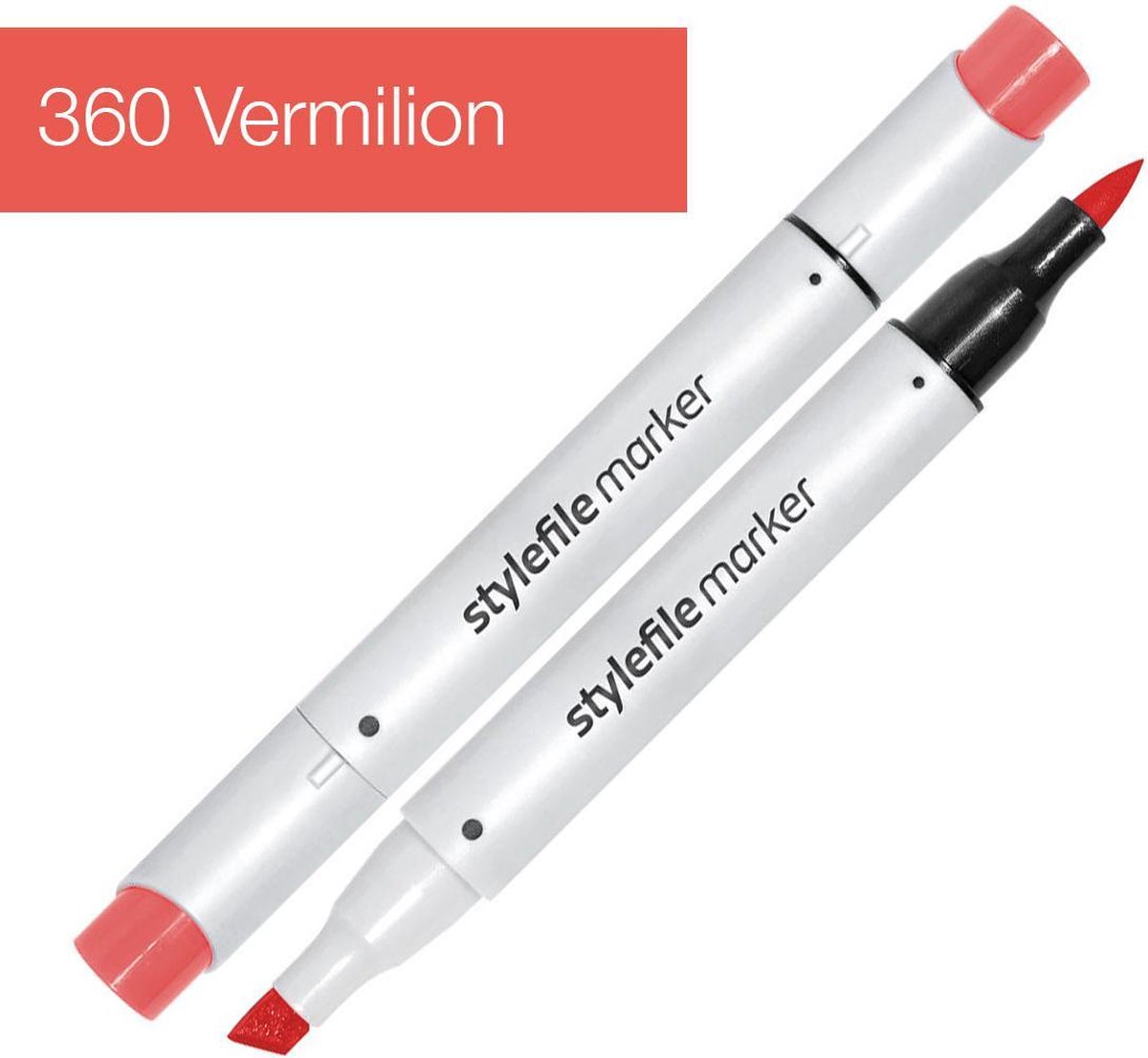 Stylefile Marker Brush - Vermillion - Hoge kwaliteit twin tip marker met brushpunt