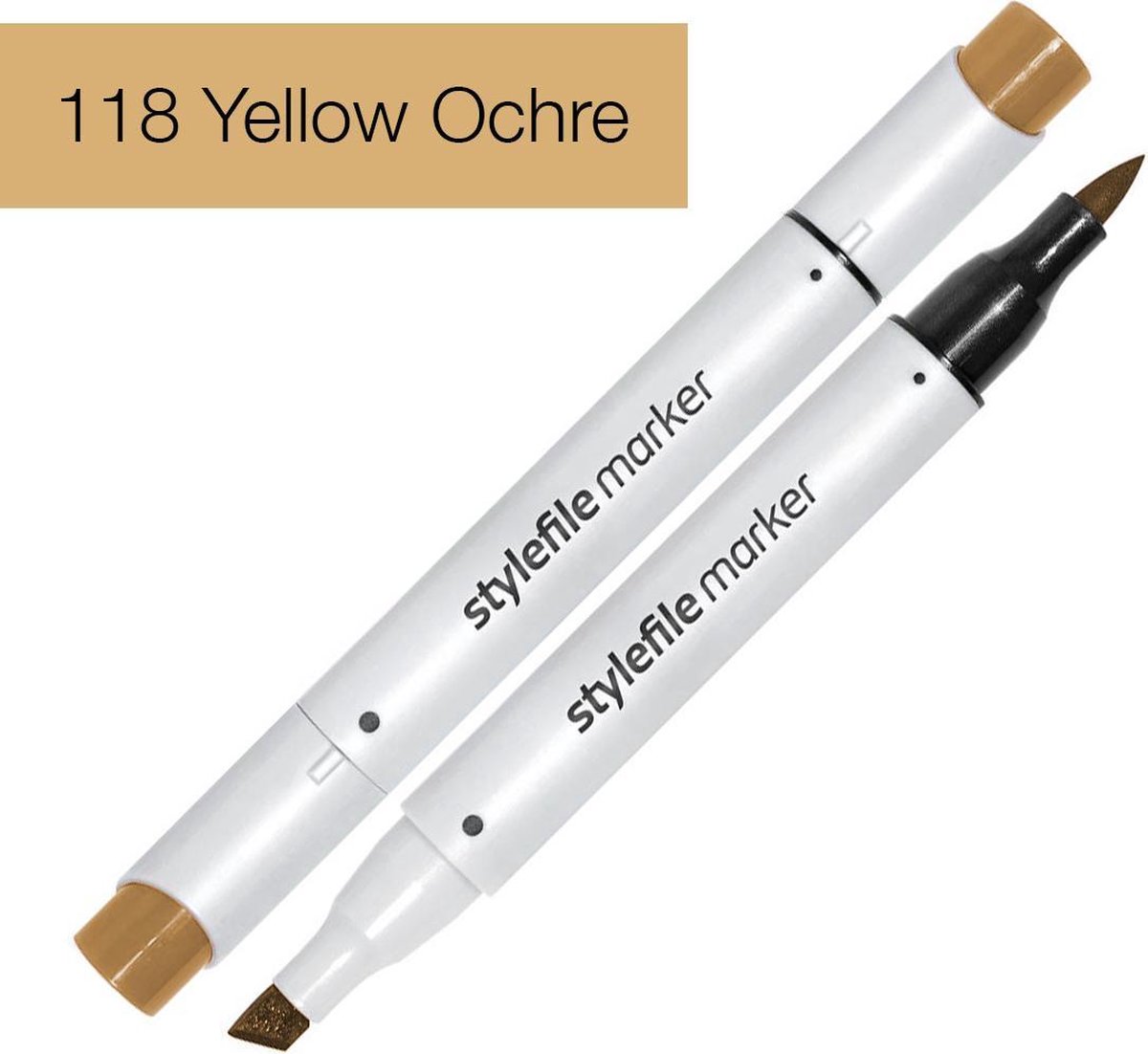 Stylefile Marker Brush - Yellow Ochre - Hoge kwaliteit twin tip marker met brushpunt