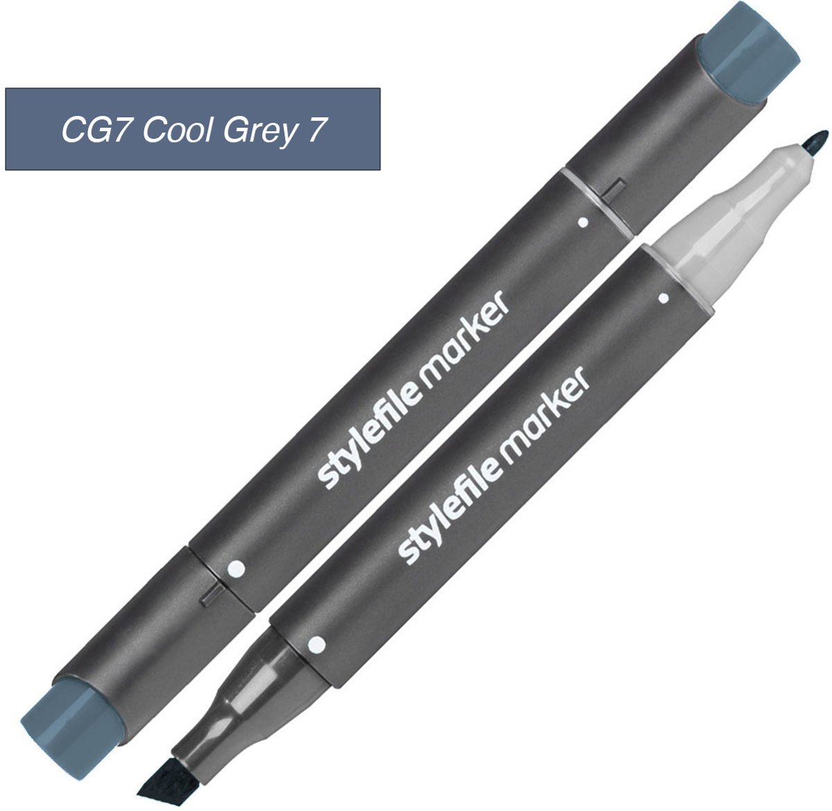 Stylefile Twin Marker - Cool Grey 7 - Deze hoge kwaliteit stift is ideaal voor designers, architecten, graffiti artiesten, cartoonisten, & ontwerp studenten