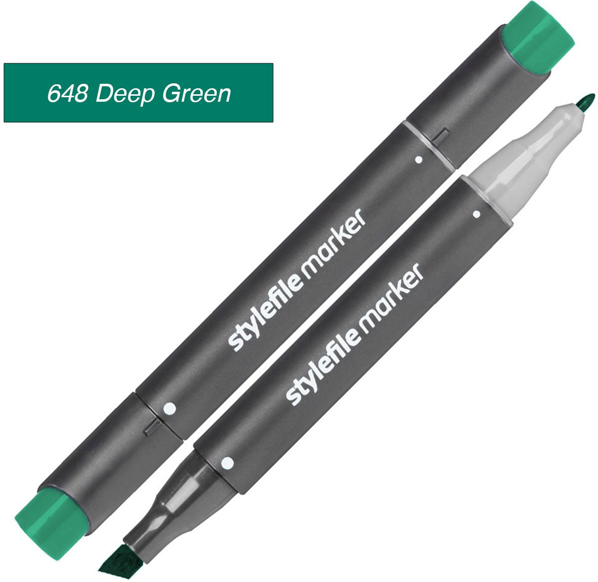 Stylefile Twin Marker - Diepgroen - Deze hoge kwaliteit stift is ideaal voor designers, architecten, graffiti artiesten, cartoonisten, & ontwerp studenten