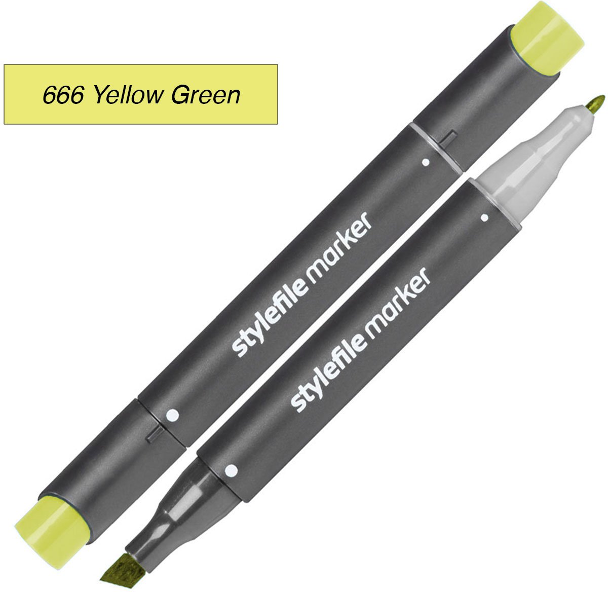 Stylefile Twin Marker - Geelgroen - Deze hoge kwaliteit stift is ideaal voor designers, architecten, graffiti artiesten, cartoonisten, & ontwerp studenten