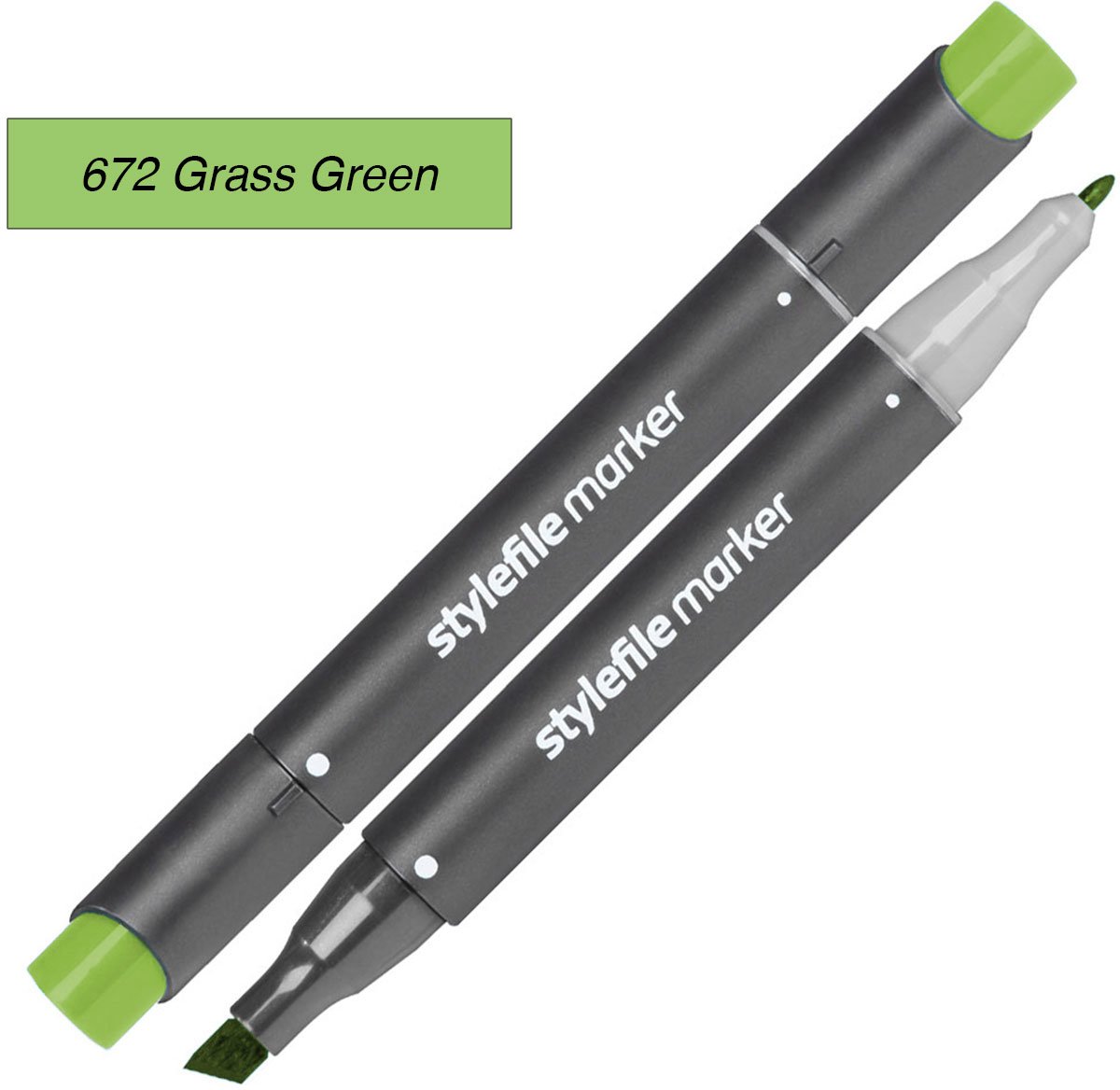 Stylefile Twin Marker - Grasgroen - Deze hoge kwaliteit stift is ideaal voor designers, architecten, graffiti artiesten, cartoonisten, & ontwerp studenten