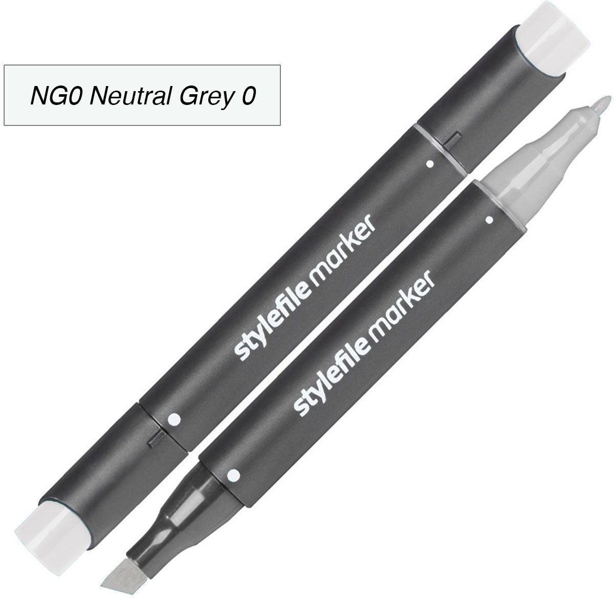 Stylefile Twin Marker - Neutraal Grijs 0 - Deze hoge kwaliteit stift is ideaal voor designers, architecten, graffiti artiesten, cartoonisten, & ontwerp studenten