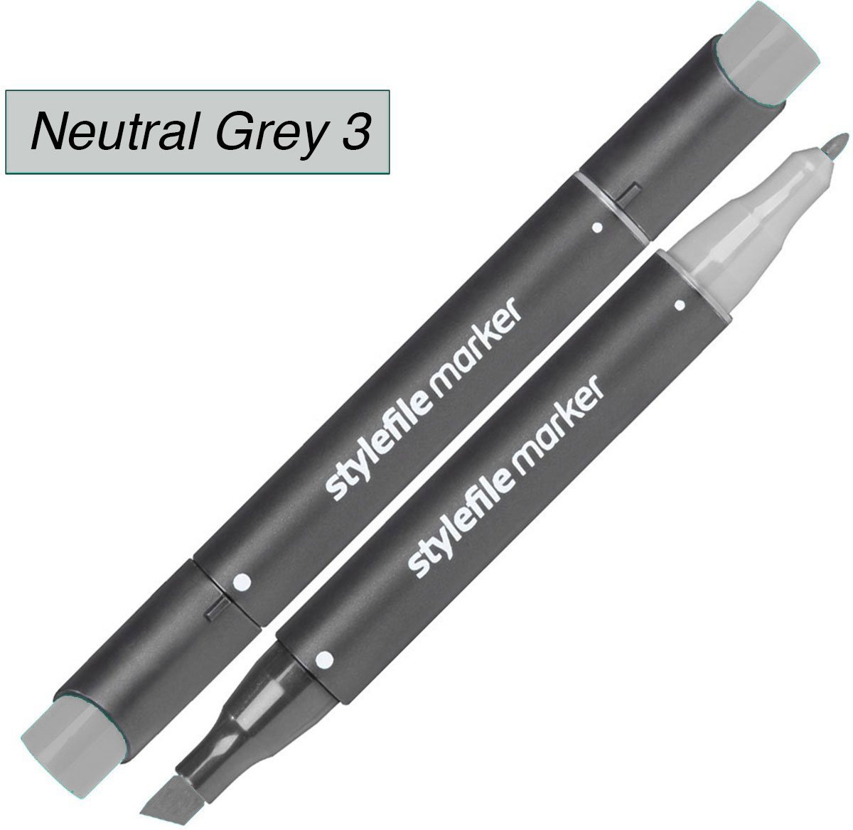 Stylefile Twin Marker - Neutraal Grijs 3 - Deze hoge kwaliteit stift is ideaal voor designers, architecten, graffiti artiesten, cartoonisten, & ontwerp studenten