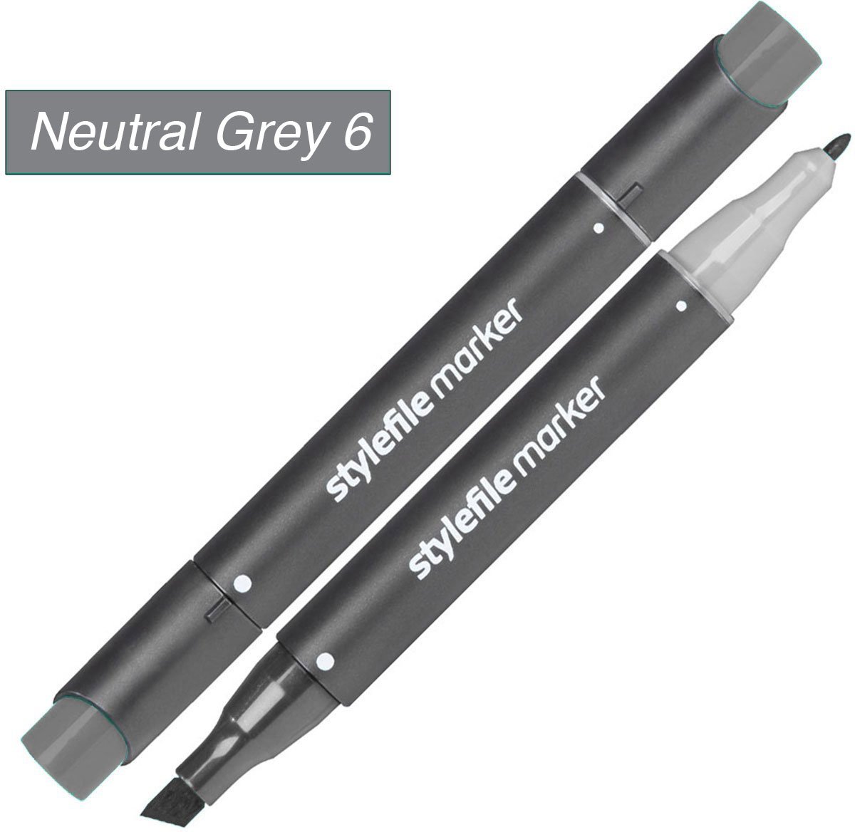 Stylefile Twin Marker - Neutraal Grijs 6 - Deze hoge kwaliteit stift is ideaal voor designers, architecten, graffiti artiesten, cartoonisten, & ontwerp studenten