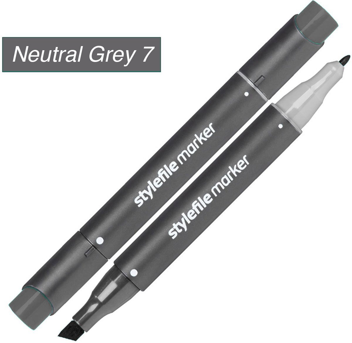 Stylefile Twin Marker - Neutraal Grijs 7 - Deze hoge kwaliteit stift is ideaal voor designers, architecten, graffiti artiesten, cartoonisten, & ontwerp studenten