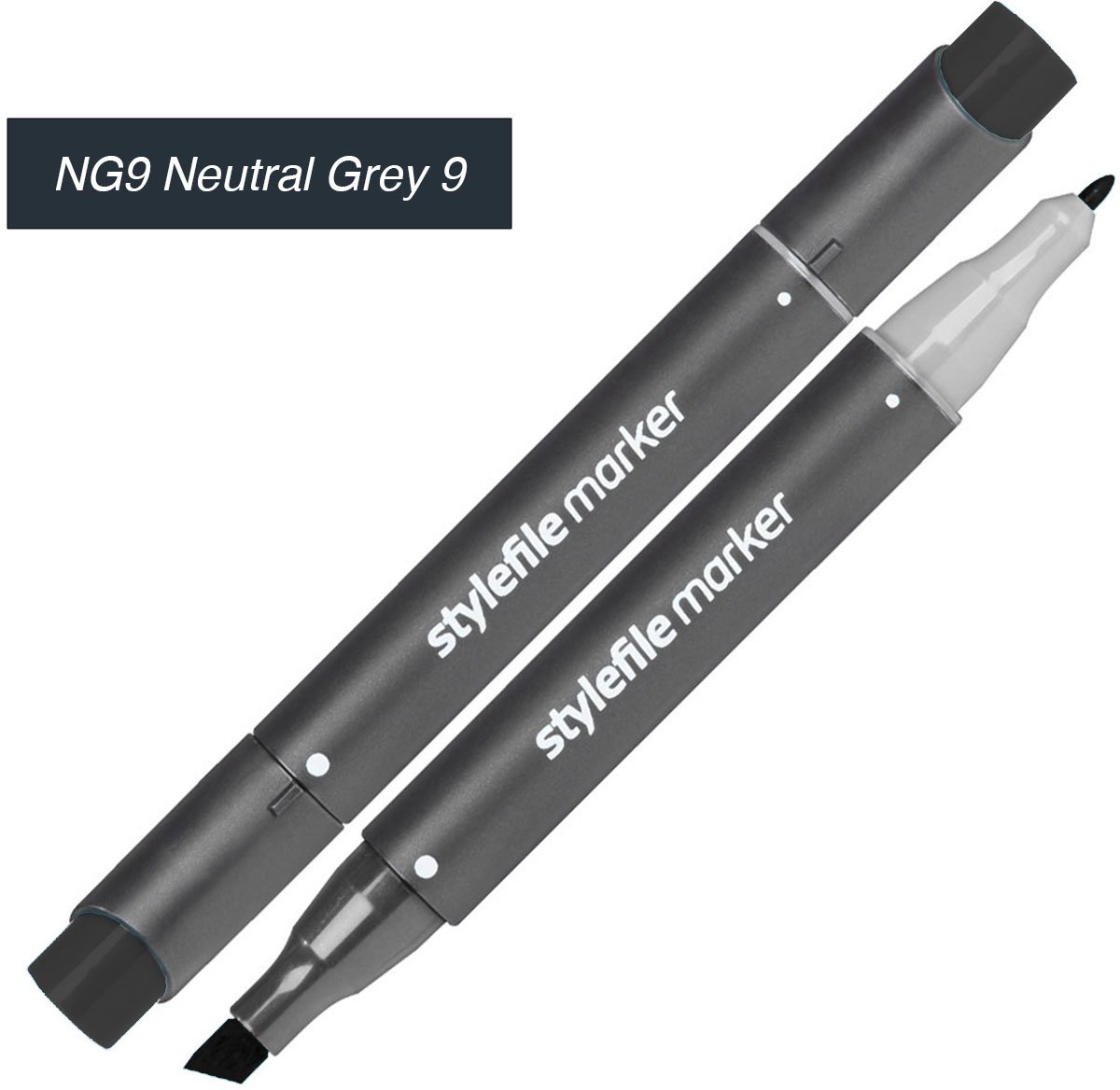 Stylefile Twin Marker - Neutraal Grijs 9 - Deze hoge kwaliteit stift is ideaal voor designers, architecten, graffiti artiesten, cartoonisten, & ontwerp studenten