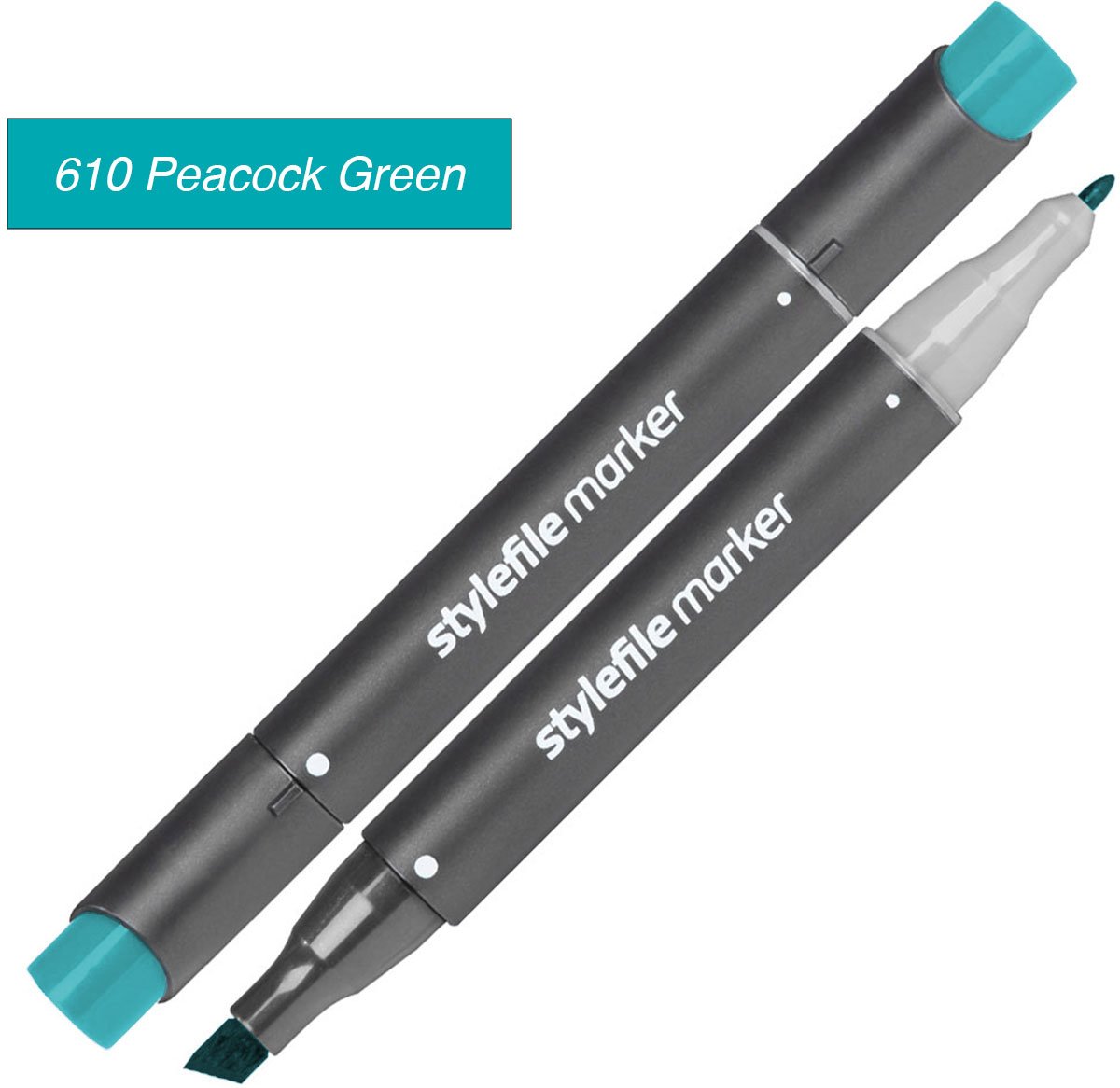 Stylefile Twin Marker - Pauwgroen - Deze hoge kwaliteit stift is ideaal voor designers, architecten, graffiti artiesten, cartoonisten, & ontwerp studenten