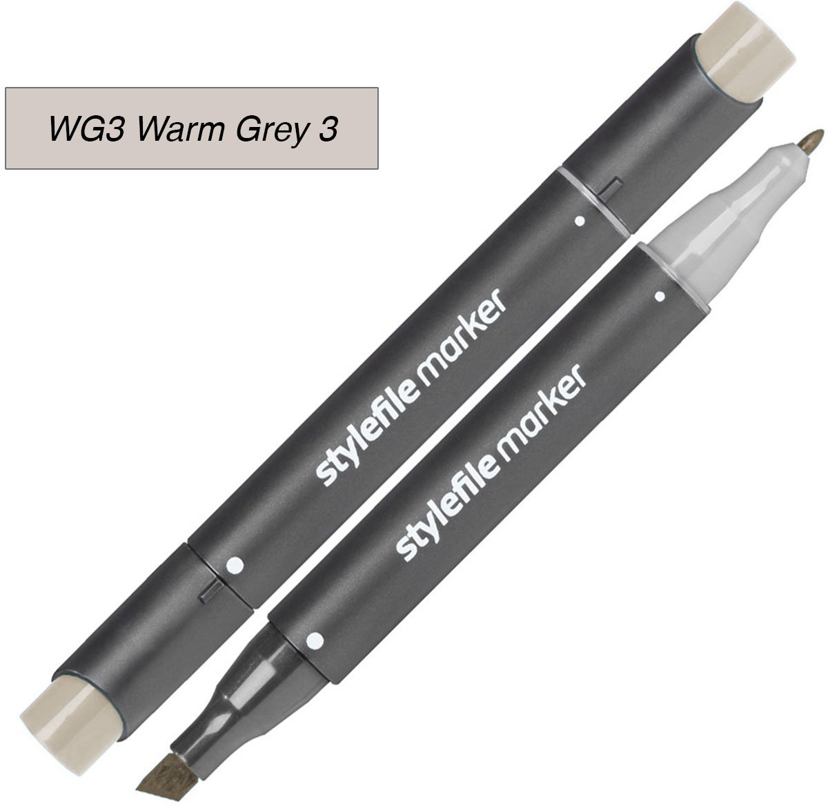 Stylefile Twin Marker - Warm Grijs 3 - Deze hoge kwaliteit stift is ideaal voor designers, architecten, graffiti artiesten, cartoonisten, & ontwerp studenten