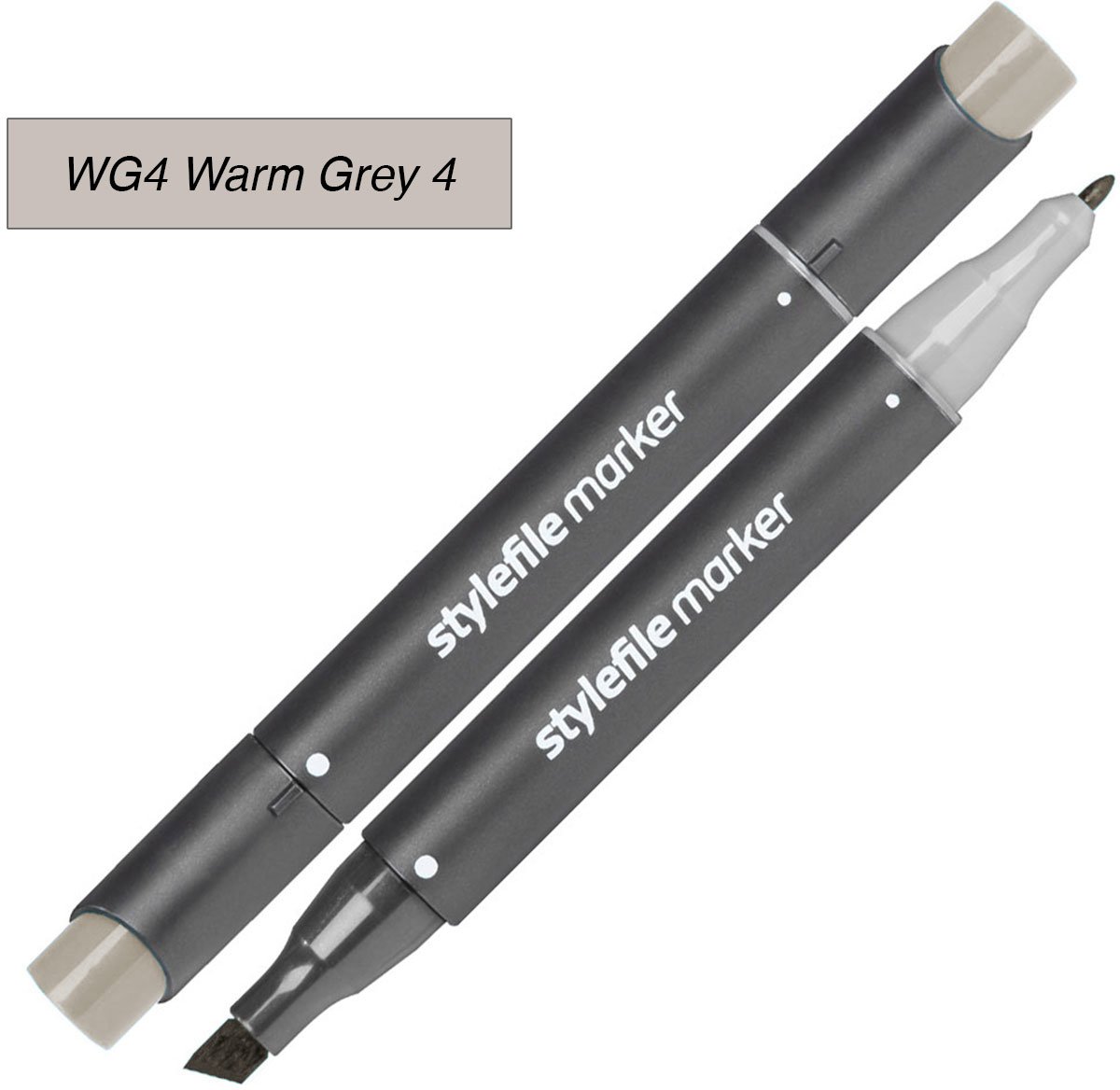 Stylefile Twin Marker - Warm Grijs 4 - Deze hoge kwaliteit stift is ideaal voor designers, architecten, graffiti artiesten, cartoonisten, & ontwerp studenten