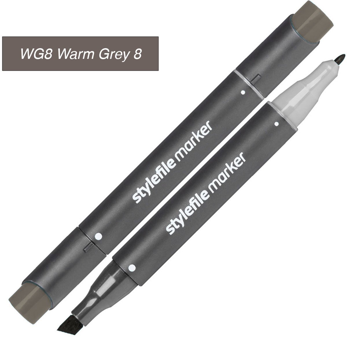 Stylefile Twin Marker - Warm Grijs 8 - Deze hoge kwaliteit stift is ideaal voor designers, architecten, graffiti artiesten, cartoonisten, & ontwerp studenten