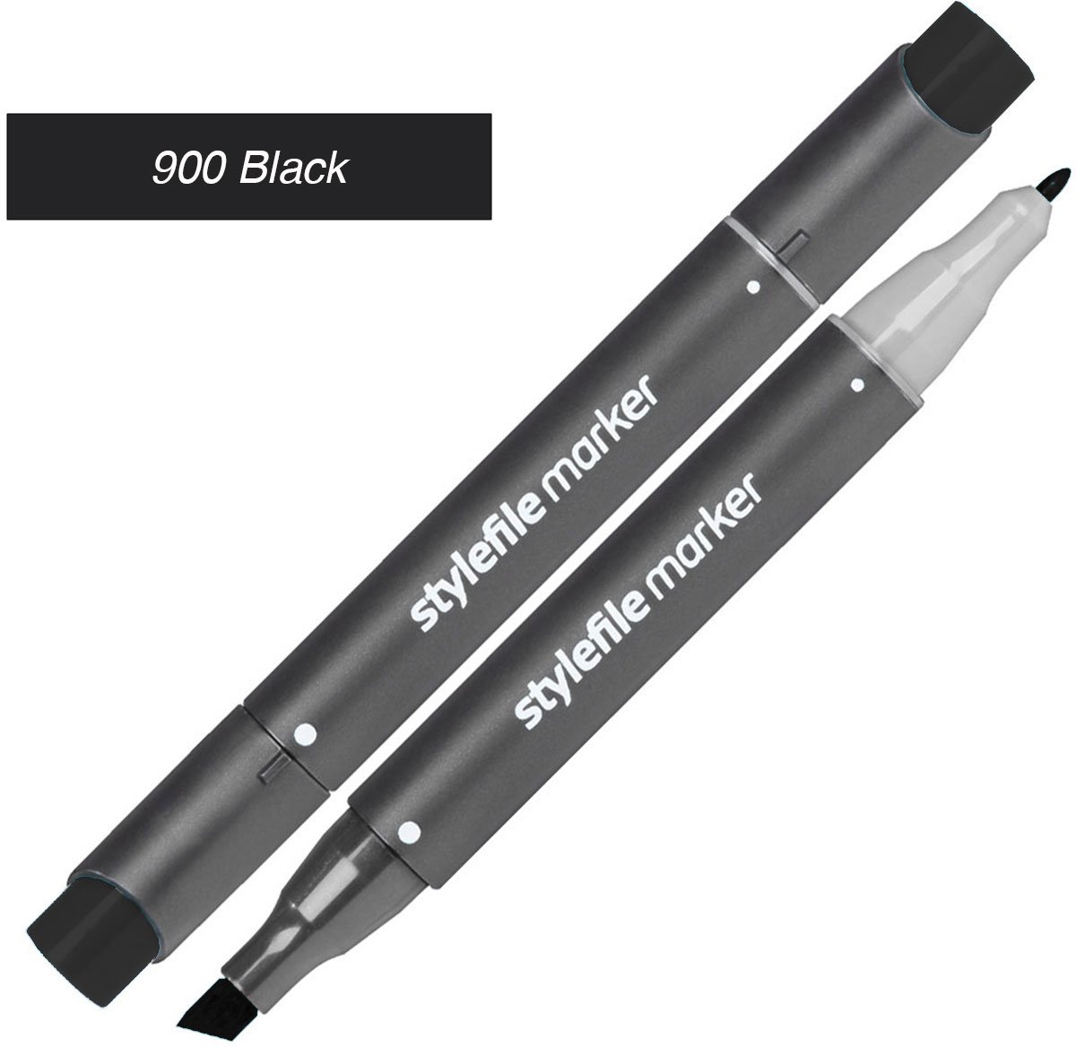 Stylefile Twin Marker - Zwart - Deze hoge kwaliteit stift is ideaal voor designers, architecten, graffiti artiesten, cartoonisten, & ontwerp studenten