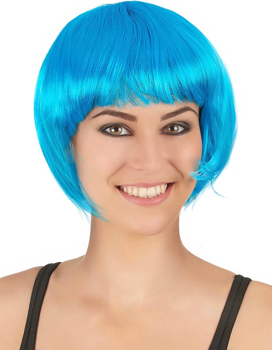 STYLER - Korte blauwe aqua pruik voor vrouwen - Pruiken