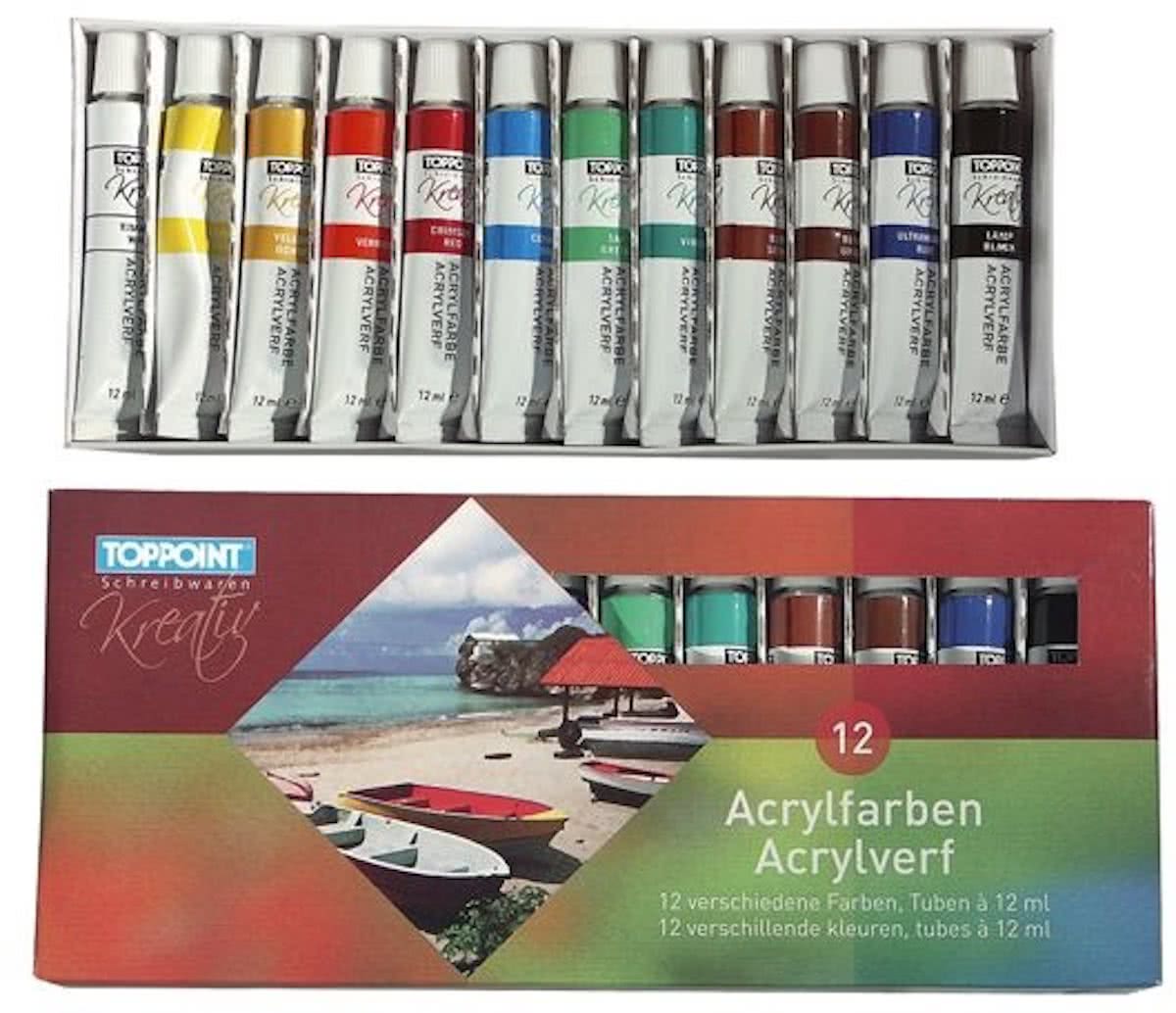 Toppoint  Acrylverf mat 12 x 12ml