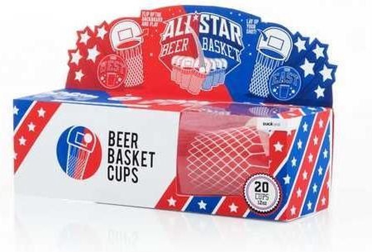 Suck Uk Basketbal Drankspel 350 Ml Rood/blauw Karton 20 Stuks