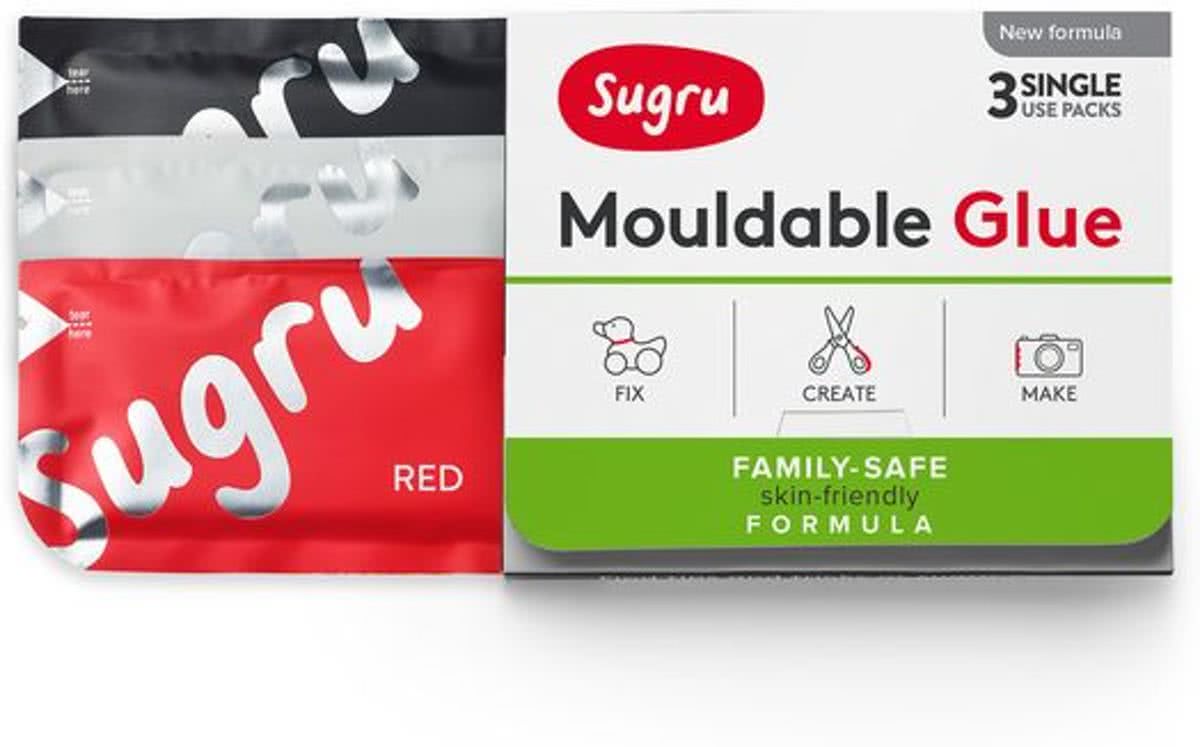 Sugru Family Safe Zwart-Wit-Rood 3-pack