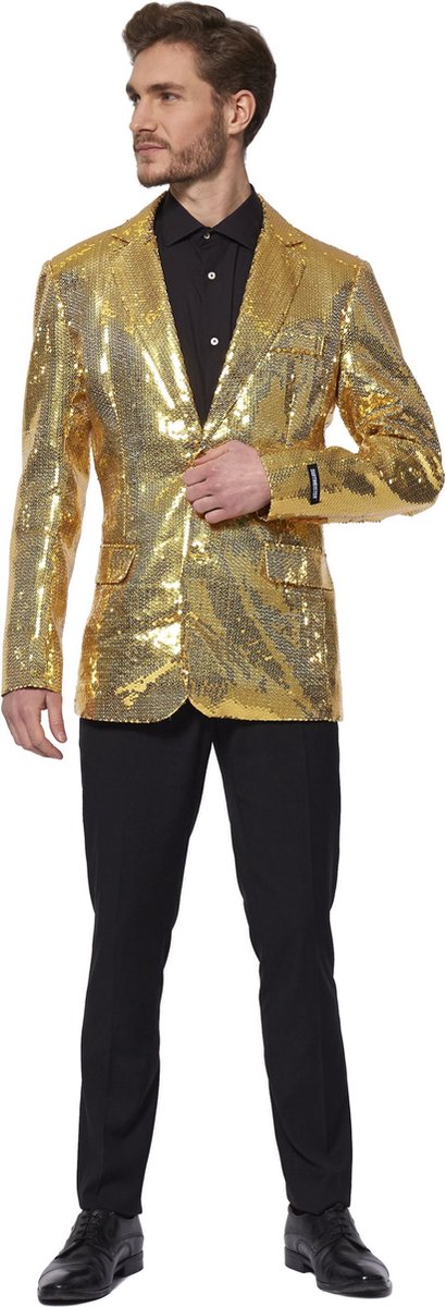 Suitmeister - Sequins Gold - Heren Carnavals Jasje Goud  - Maat M