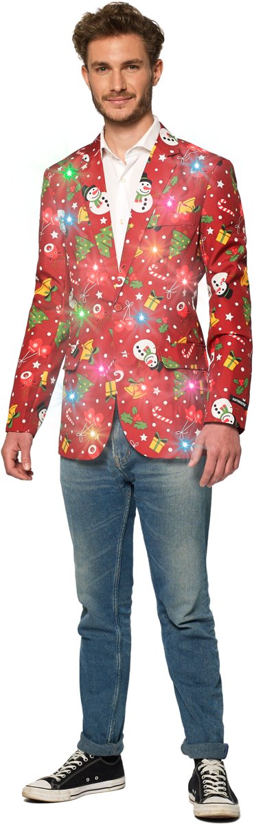 Suitmeister Christmas Red Icons Jacket - Heren jasje - Lichtgevend - Kerst - Maat L