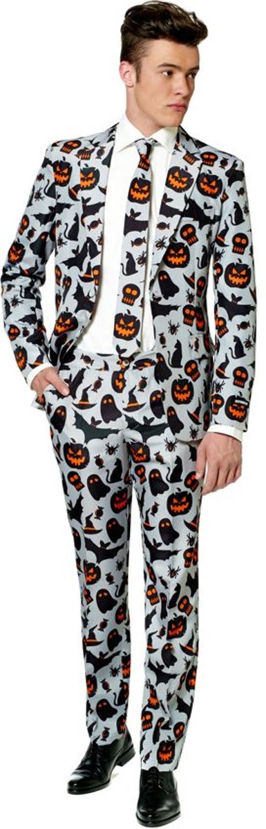 Suitmeister Halloween Grey Icons- Kostuum - Maat - L