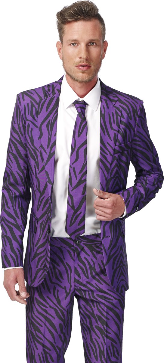 Suitmeister Pimp Tiger Pak van Hoge Kwaliteit voor Heren - Pimp Tiger Kostuum bevat Pantalon, Jasje en Stropdas! Maat XXL