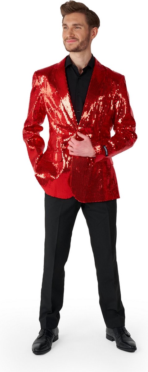 Suitmeister Sequins Rood - Heren Blazer - Glimmende Pailletten - Rood - Maat XXL