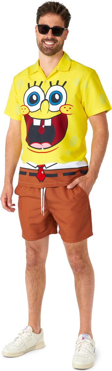 Suitmeister SpongeBob™ - Heren Zomer Set - Halloween Kostuum en Carnavalsoutfit - Geel - Maat XL