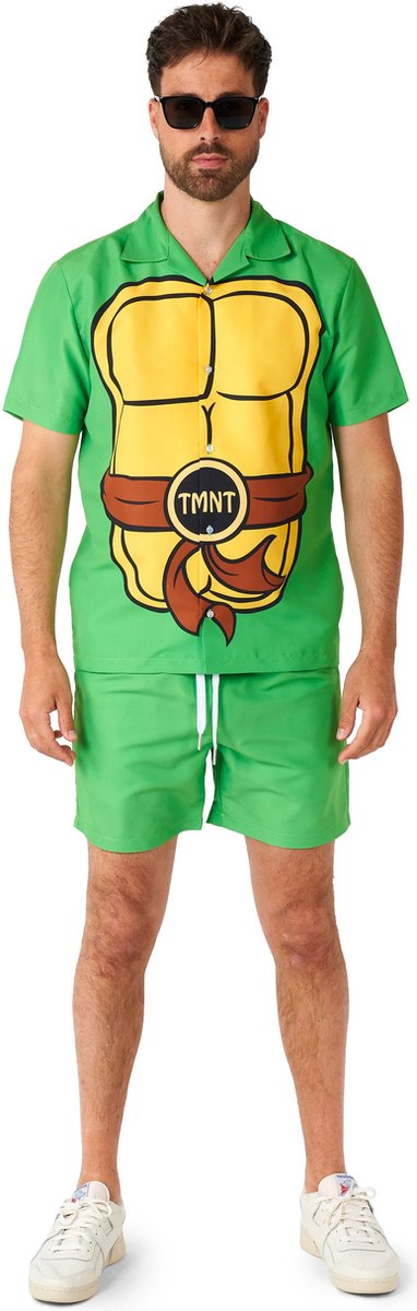 Suitmeister TMNT™ - Heren Zomer Set - Halloween Kostuum en Carnavalsoutfit - Groen - Maat M