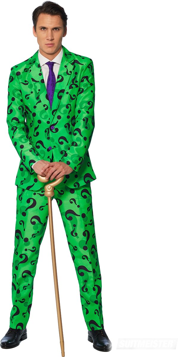 Suitmeister The  Riddler - Mannen Kostuum - Groen - Halloween - Maat L