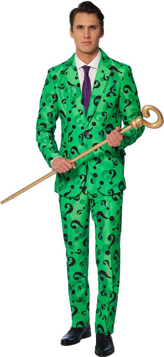 Suitmeister The  Riddler - Mannen Kostuum - Groen - Halloween - Maat XL