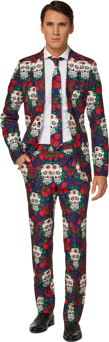 Suitmeister™ Mr. Skull kostuum voor mannen - Verkleedkleding - Maat XXL