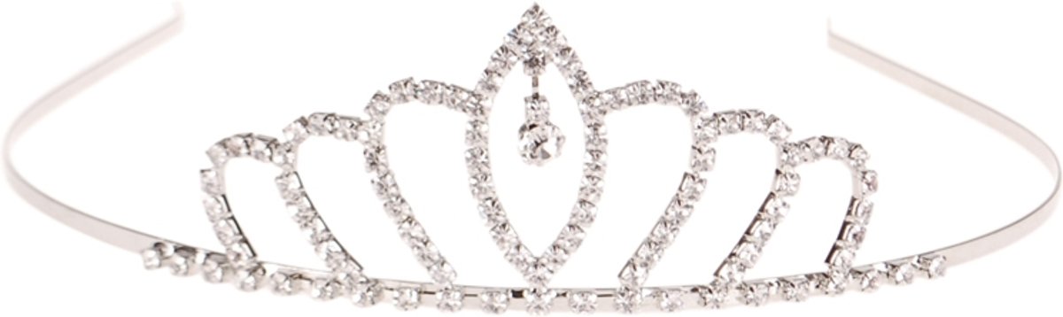 Tiara zilverkleurig met strass-