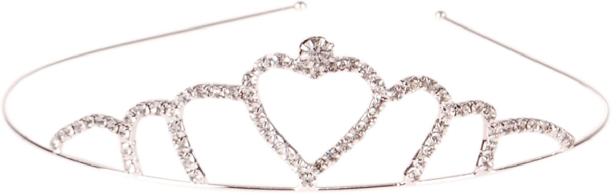 Tiara zilverkleurig met strass-