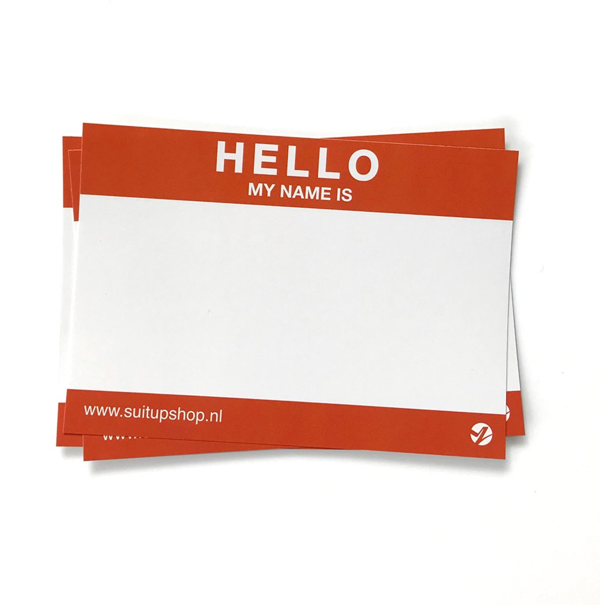 Hello My Name is Stickers - 50 stuks oranje witte stickers