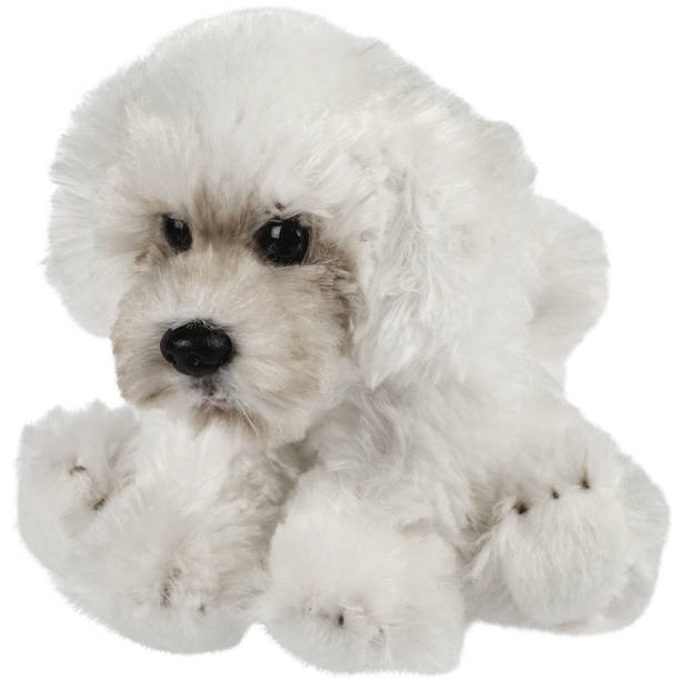   Gifts Pluche knuffeldier hond - Maltezer - creme wit - 13 cm - Knuffel huisdieren