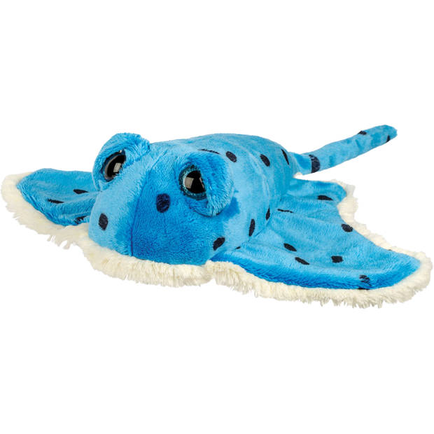   Gifts pluche Pijlstaart Rog knuffeldier - cute eyes - blauw - 37 cm - Knuffel zeedieren