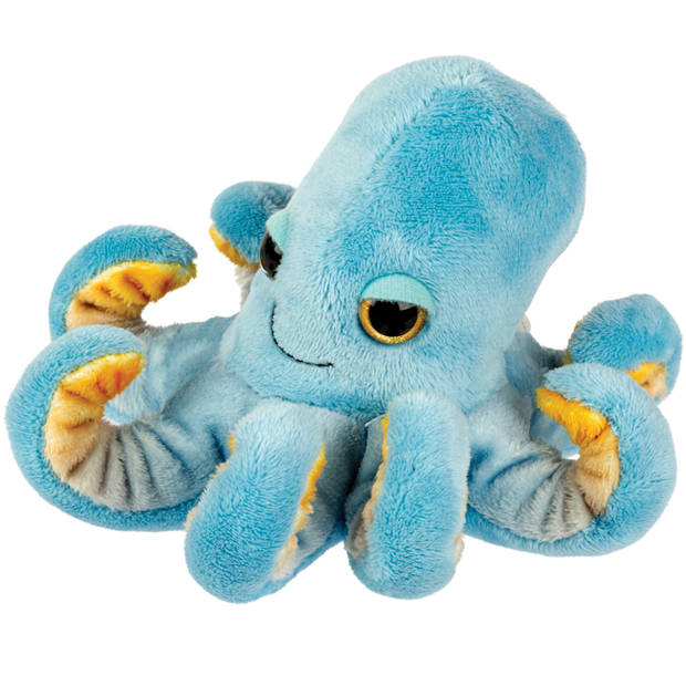   Gifts pluche inktvis/octopus knuffeldier - cute eyes - blauw - 22 cm - Knuffel zeedieren